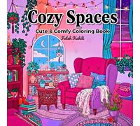 Cozy Spaces Coloring Book - Relaxing Cute Rooms for Stress Relief (45 Easy Designs)