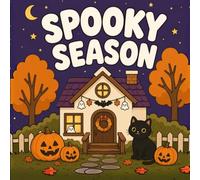 Cozy Spooky Halloween Coloring Book: 50 Cute, Bold & Easy Halloween & Autumn Scenes for Adults & Teens | Ghosts, Pumpkins, Black Cats, Bookstores, Cafés & Cozy Fall Vibes