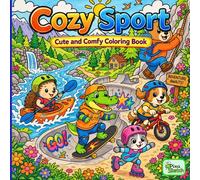 Cozy Sport Coloring Book: Cute and Easy Coloring Book for Kids, Teens, and Adults - Bold and Simple Designs with Cozy Animals, Relaxing Travel Scenes, and Adorable Characters for Stress Relief