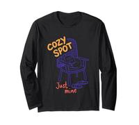 Cozy Spot Just Mine Cat Appassionato Design Maglia a Manica