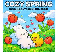 Cozy Spring: Bold and Easy Coloring Book for Adults and Teens Featuring 100 Spring Scenes for Stress Relief and Mindfulness(