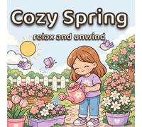 Cozy Spring Coloring Book for Adults & Teens: Relax & Unwind with Cute Spring Scenes, Flowers, Nature & Hygge Vibes
