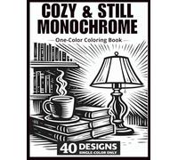 Cozy & Still Monochrome Coloring Book: A One-Color Coloring Book with 40 Relaxing Cozy Scenes, Patterns & Botanic for Calm & Stress Relief