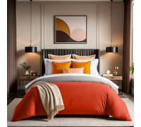 Cozy & Stylish Bedding - Copertina per trapunta singola, 135 x 200 cm, 100% cotone, colore Cinnamon, chiusura a bottoni, 145 thread Count, lavabile in lavatrice a 30 °C