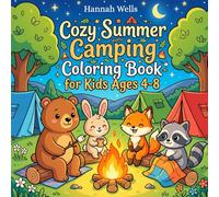 Cozy Summer Camping Coloring Book for Kids Ages 4-8: Bold and Easy Cute Animal Camping Scenes with Campfires, Tents and Outdoor Fun