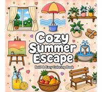 Cozy Summer Escape Bold and Easy Coloring Book: 50 Cute Minimalist Designs for Relaxation and Mindfulness