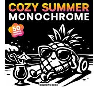 Cozy Summer Monochrome Coloring Book: Relaxing One Color Coloring Book for Adults. No Stress, No Choices - Easy Black & White Summer Designs for Calm, Sunny Vibes and Instant Relaxation