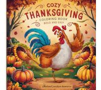 Cozy Thanksgiving Coloring Book Bold and Easy: This coloring book features a variety of animal poses, and features bold, cozy Thanksgiving designs for easy and relaxing coloring.