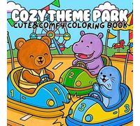 Cozy Theme Park Cute & Comfy Coloring Book: Bold and Easy Pages Featuring Adorable Animal Friends Enjoying Rides Games Parades and Sweet Theme Park Adventures for Stress Relief and Relaxation