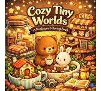 Cozy Tiny Worlds Coloring Book: Cute Miniature Scenes of Cozy Homes, Tiny Cafés, Adorable Animals & Relaxing Stress Relief Designs for Kids, Teens & Adults