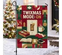 Cozy Twixmas - Bandiera natalizia per interruttore della luce, 30,5 x 45,7 | Tema invernale accogliente, bandiera del prato, motivo geometrico, tavolozza di colori caldi, stile di vita per la casa