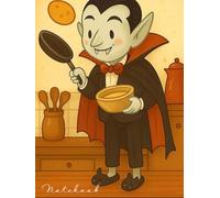 Cozy Vampire & Cat in Kitchen - Spooky Cute Kawaii Notebook | Large 8.25” x 11”, 120 Pages, Pastel Wraparound Cover: A spooky-cute notebook featuring ... for journaling, school notes or doodles.