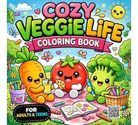 Cozy Veggie Life Coloring Book: Bold and Easy Coloring Book for Adults and Teens Featuring Cute Kawaii Vegetables, Cozy Scenes, Simple Designs for Stress Relief and Relaxation