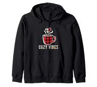 Cozy Vibes Buffalo Plaid Coffee Lover Bevanda Calda Felpa con Cappuccio