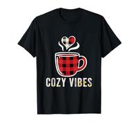 Cozy Vibes Buffalo Plaid Coffee Lover Bevanda Calda Maglietta