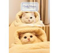 Cozy White Cat in Blanket Daily Planner: Adorable Snuggly Cat-Themed Organizer for Daily Tasks & Cozy Comfort