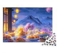 Cozy Winter Breakfast Scene 1000 Piece Puzzle, Food Art Print, Educational Toy, Creative Gift for Men Women