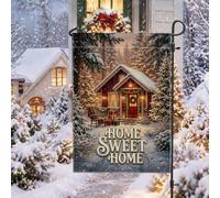 Cozy Winter Cabin Home Sweet Christmas Garden Flag 30,5 x 45,7 cm