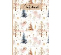 Cozy Winter Forest Notebook: Aesthetic Watercolor Pine Trees and Snowflakes Lined Journal for Women, Men, Students, and Nature Lovers.