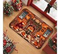 Cozy Winter Foxes Cabin Theme Foxes Christmas Area Tappeto 60 x 90 cm