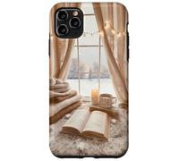 Cozy Winter Haven Scene con finestra innevata e amante dei libri festivi Custodia per iPhone 11 Pro Max