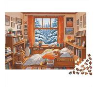Cozy Winter Room Jigsaw Puzzles 1000 Pezzi Materiale Riciclato Warm Interior Puzzle for Boy & Girl Regalo Divertente & Activity per la Casa Ideal for Child‘s Birthday Gift 70x50cm/1000pcs