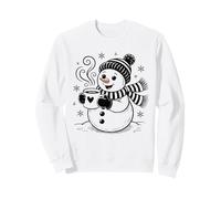 Cozy Winter Snowman Holding Hot Cocoa Carino Holiday Coffee Felpa