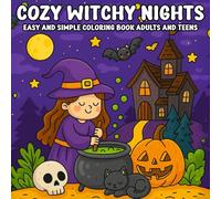Cozy Witchy Nights Easy and Simple coloring book Adults and Teens: A Relaxing and Magical Halloween Coloring Book with Witchy Vibes and Bold Lines for Adults and Teens