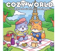 COZY WORLD: Cute & Easy Kawaii Animals Coloring Book