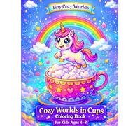 Cozy Worlds in Cups Coloring Book for Kids Ages 4-8: Bold & Easy Designs