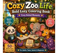 Cozy Zoo Life: Bold & Easy Animal Coloring Book for Adults, Teens & Beginners
