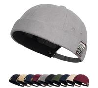 Cozyan Berretto Portuale Uomo Corduroy Docker cap Cappello Senza Visiera Estivo Retro Cotone Docker Hat Senza Visiera Berretto da Uomo Donna Brimless Hat Classic Leon Cappello