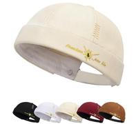 Cozyan Cotone Cappellino da Portuale Uomo Retro Docker-cap Berretto Docker da Motociclista Cappello Retro Cappellino Senza Visiera Uomo Donna Berretto Portuale Commando Lavoro Cotone Docker cap