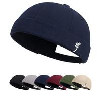 Cozyan Cotone Cappellino da Portuale Uomo Retro Docker-cap Berretto Docker da Motociclista Cappello Retro Cappellino Senza Visiera Uomo Donna Berretto Portuale Commando Lavoro Cotone Docker cap
