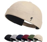 Cozyan Cotone Cappellino da Portuale Uomo Retro Docker-cap Berretto Docker da Motociclista Cappello Retro Cappellino Senza Visiera Uomo Donna Berretto Portuale Commando Lavoro Cotone Docker cap