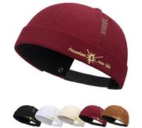 Cozyan Cotone Cappellino da Portuale Uomo Retro Docker-cap Berretto Docker da Motociclista Cappello Retro Cappellino Senza Visiera Uomo Donna Berretto Portuale Commando Lavoro Cotone Docker cap