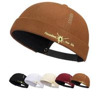 Cozyan Cotone Cappellino da Portuale Uomo Retro Docker-cap Berretto Docker da Motociclista Cappello Retro Cappellino Senza Visiera Uomo Donna Berretto Portuale Commando Lavoro Cotone Docker cap