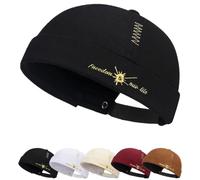 Cozyan Cotone Cappellino da Portuale Uomo Retro Docker-cap Berretto Docker da Motociclista Cappello Retro Cappellino Senza Visiera Uomo Donna Berretto Portuale Commando Lavoro Cotone Docker cap