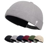 Cozyan Cotone Cappellino da Portuale Uomo Retro Docker-cap Berretto Docker da Motociclista Cappello Retro Cappellino Senza Visiera Uomo Donna Berretto Portuale Commando Lavoro Cotone Docker cap