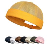 Cozyan Cotone Cappellino da Portuale Uomo Retro Docker-cap Berretto Uomo Cappelli Docker cap Cappelli Senza Tesa Beanie Polsino Arrotolato Cappello da Marinaio Fisherman