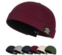 Cozyan Retro Cotone Docker Hat Cappello Senza Visiera Berretto da Portuale Uomo Donna Berretto Cotone Cappellino da Portuale Retro Docker-cap da Motociclista Rolled Cuff Brimless Hat cap