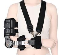 Cozyara Tutore Gomito Regolabile con Cerniera - Ortesi Gomito Post Operatorio con Cinghia Spalla, Supporto Ortopedico per Frattura, Tendinite, Lesione Legamenti e Riabilitazione (Destra)