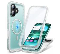 Cozycase Cover TOP Antiurto IP68 Impermeabile Per iPhone 16 Per Magsafe Militare Resistente 360 Integrale Subacquea Antipolvere Rugged Custodia Doppia Waterproof Case Per iPhone 16, Trasparente