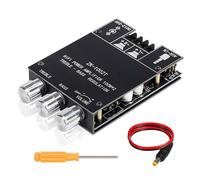 Cozychord ZK-1002T Bluetooth 5.0 - Scheda amplificatore stereo 200W HiFi 2.0 canali mini modulo amplificatore audio con controllo alti e bassi, ingresso AUX, CC 12V-24V per altoparlanti