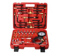 Cozyel Kit Tester Pressione Iniezione Carburante con Manometro 3,5" 0-140 PSI/0-10 Bar, Valvola di Sicurezza, Tubo 6 Piedi, Ideale per Diagnosi Sistemi Carburante Veicoli