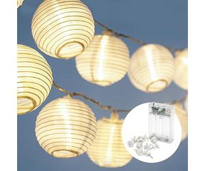 CozyHome Luci led a batteria lanterne - 7 metri & 20 lanterne LED bianco caldo I Con timer I Lucine led decorative a batteria Filo led esterno Fairy lights Lucette a pile Luci di natale decorative