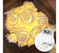 CozyHome Luci led a batteria rose - 4 metri & 20 fiori LED bianco caldo I Con timer I Lucine led decorative a batteria Filo led interno Fairy lights Lucette a pile floreale per interni Luci di natale