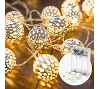 CozyHome Lucine Led Decorative A Batteria Marocchine - 5 metri & 20 LED in bianco caldo I Con timer I Per interni I Lucine Led Decorative Camera Da Letto Ghirlanda Luminosa Catena Luminosa Interno