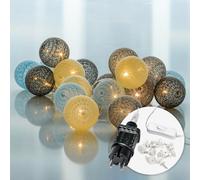 CozyHome Lucine led decorative a batuffolo di cotone Blu - 20 LED & 6 m I Con spina I Filo fairy lights decorative Lucette interno Luci natale decorazioni Catena luminosa camera da letto Ghirlanda
