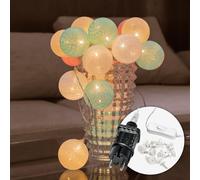 CozyHome Lucine led decorative a batuffolo di cotone Rosa - 20 LED & 6 m I Con spina I Filo fairy lights decorative Lucette interno Luci natale decorazioni Catena luminosa camera da letto Ghirlanda